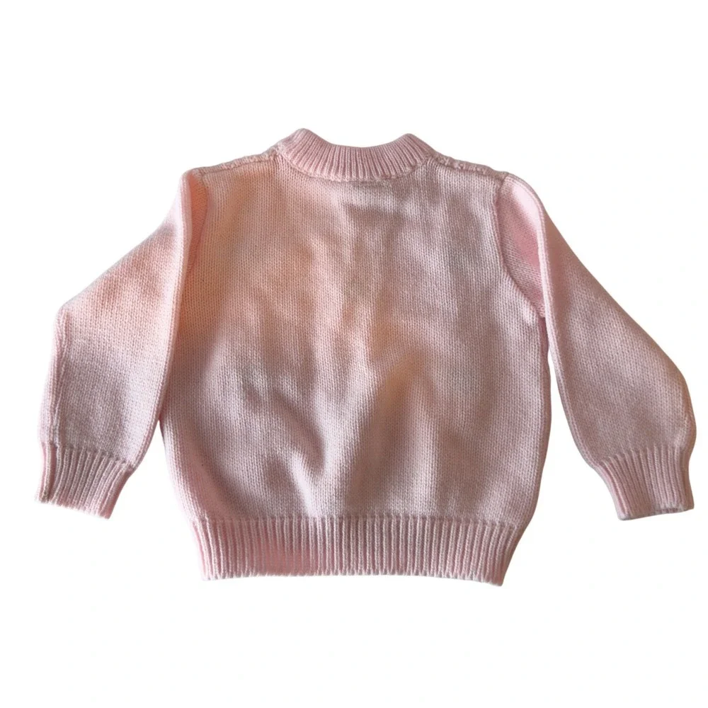 Vintage 60s 70s Merry Mites Young World Baby Girl Knit Sweater Size 18-24 Months